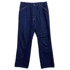 Bill Blass Vintage 80s Leather Trim Straight Leg High Waisted Jeans Size 10